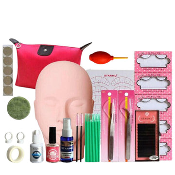 Beginner Practice Eyelash Extension Set | 21 Pieces, C Curl, Includes Bond, Tweezer & Training Lashes by Glamour by Forerunner