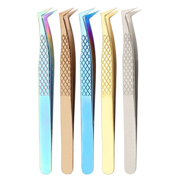 Grafting Eyelash Special Tweezers | High Precision Fish Pattern Olecranon Tweezers, Stainless Steel Eyelash Tweezers by Glamour by Forerunner