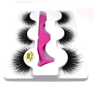 Tweezers Eyelash 3 Pairs Set | Precision Tools for Lash Application, Durable Stainless Steel by Glamour by Forerunner