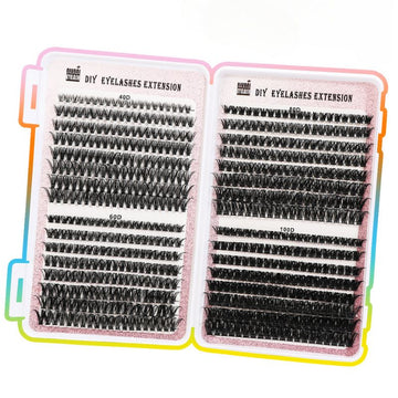 Eyelashes Book Cluster 640 Segmented Lashes Set | D Curl, 8–16mm Mixed Length, 32 Rows, Thickness 0.8mm–1.6mm, Includes Bond & Tweezer by Glamour by Forerunner