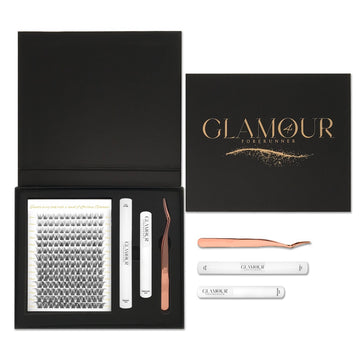 RoyalGlam Lash | Premium 180pcs Lash Cluster C Curl 8-14mm 12Rows Natural Look| Thickness 0.07mm 30D-40D with Tweezers, Lash Bond & Seal by Glamour by Forerunner